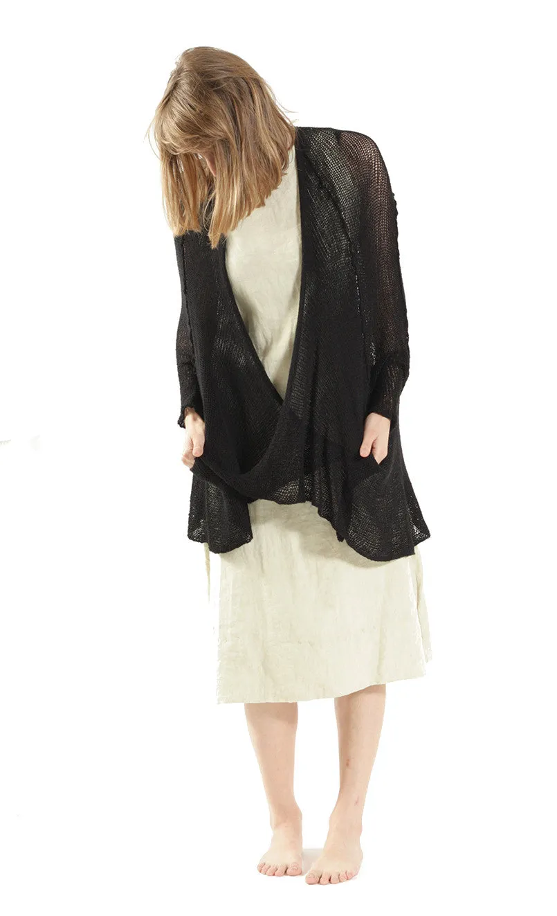 Cotton Oversized Cardigan - Black