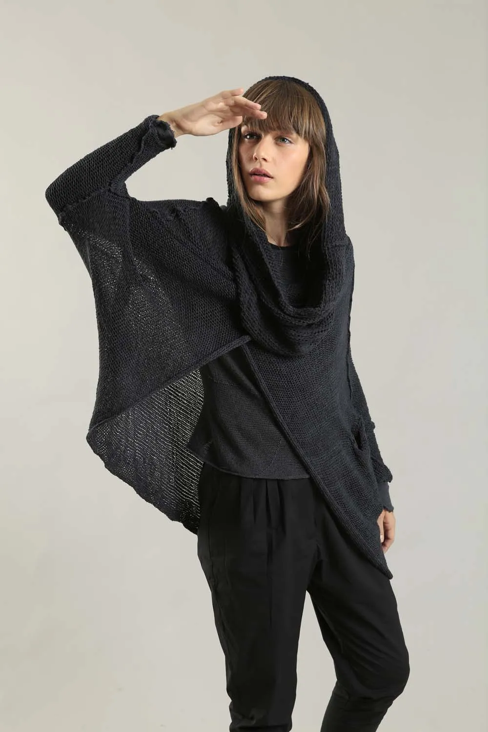 Cotton Oversized Cardigan - Black