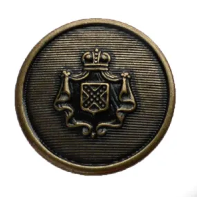 Crest with Royal Crown Antique Gold Blazer Button (Made in USA by Waterbury)