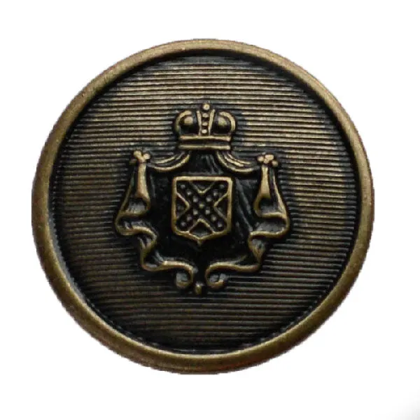 Crest with Royal Crown Antique Gold Blazer Button (Made in USA by Waterbury)