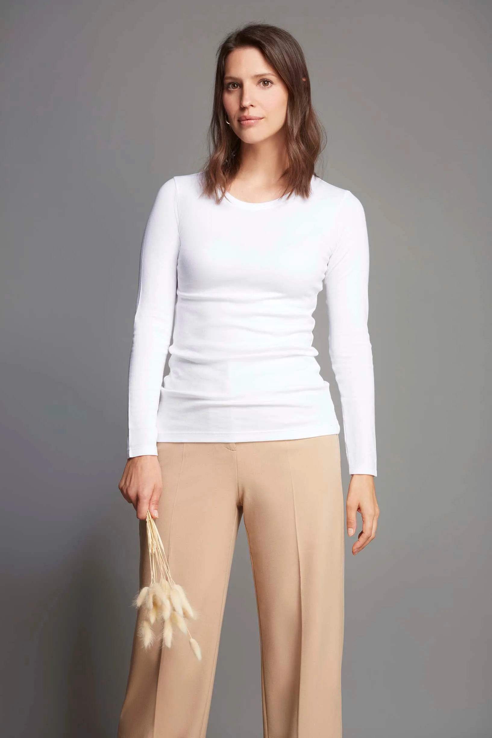 Crew Neck Long Sleeve Cotton TENCEL™ Modal Blend T-shirt | Multiple Colours