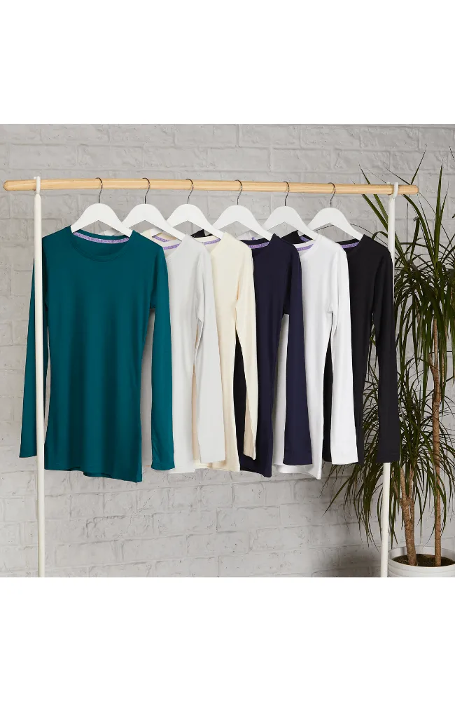 Crew Neck Long Sleeve Cotton TENCEL™ Modal Blend T-shirt | Multiple Colours