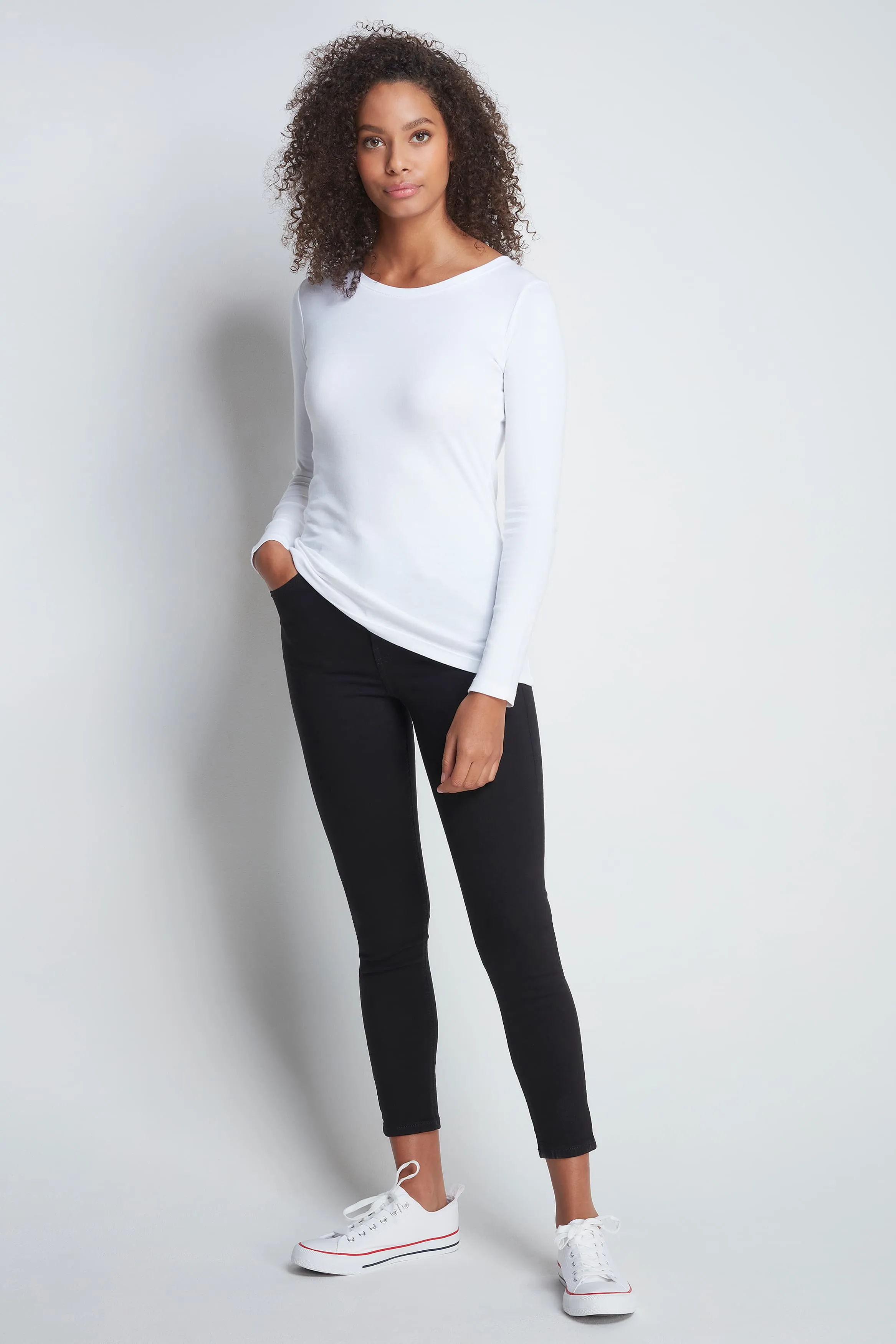 Crew Neck Long Sleeve Cotton TENCEL™ Modal Blend T-shirt | Multiple Colours