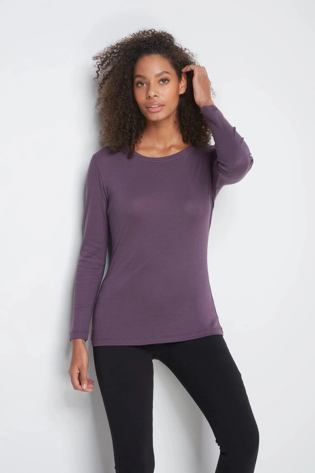 Crew Neck Long Sleeve Cotton TENCEL™ Modal Blend T-shirt | Multiple Colours