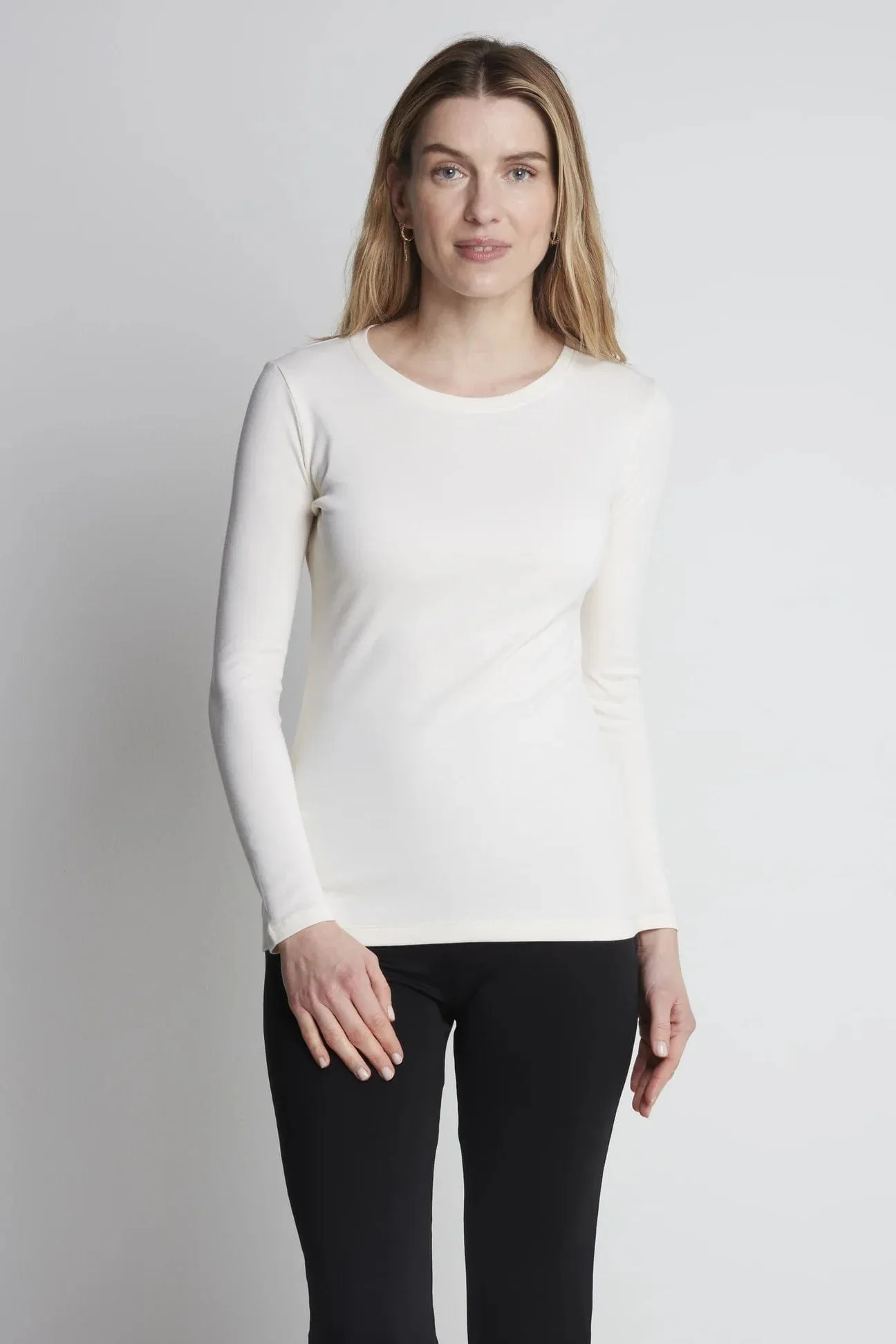 Crew Neck Long Sleeve Cotton TENCEL™ Modal Blend T-shirt | Multiple Colours
