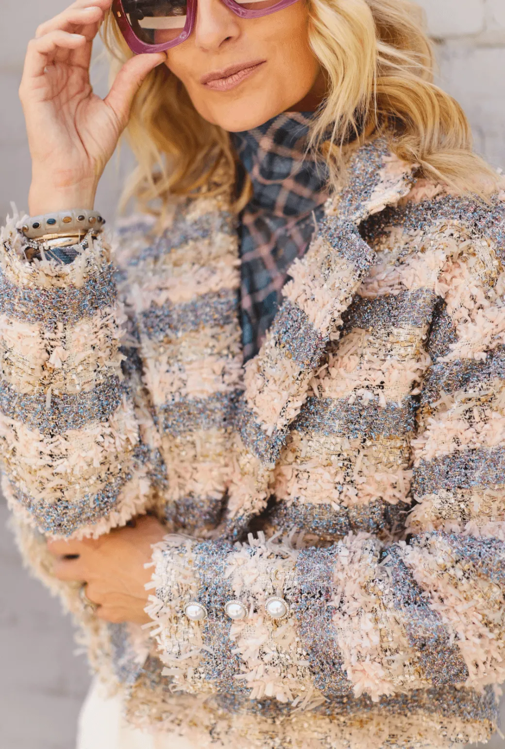 Cropped Blazer - Iridescent Tweed
