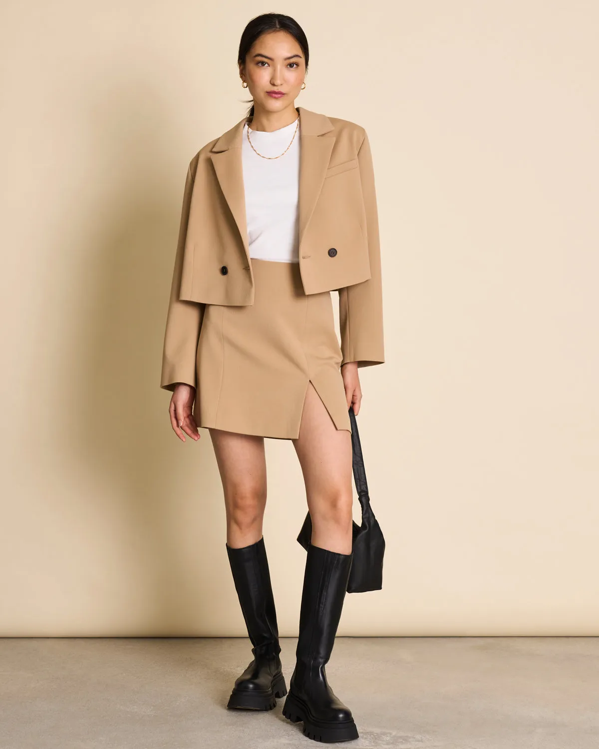 CROPPED BLAZER TULIA CAMEL
