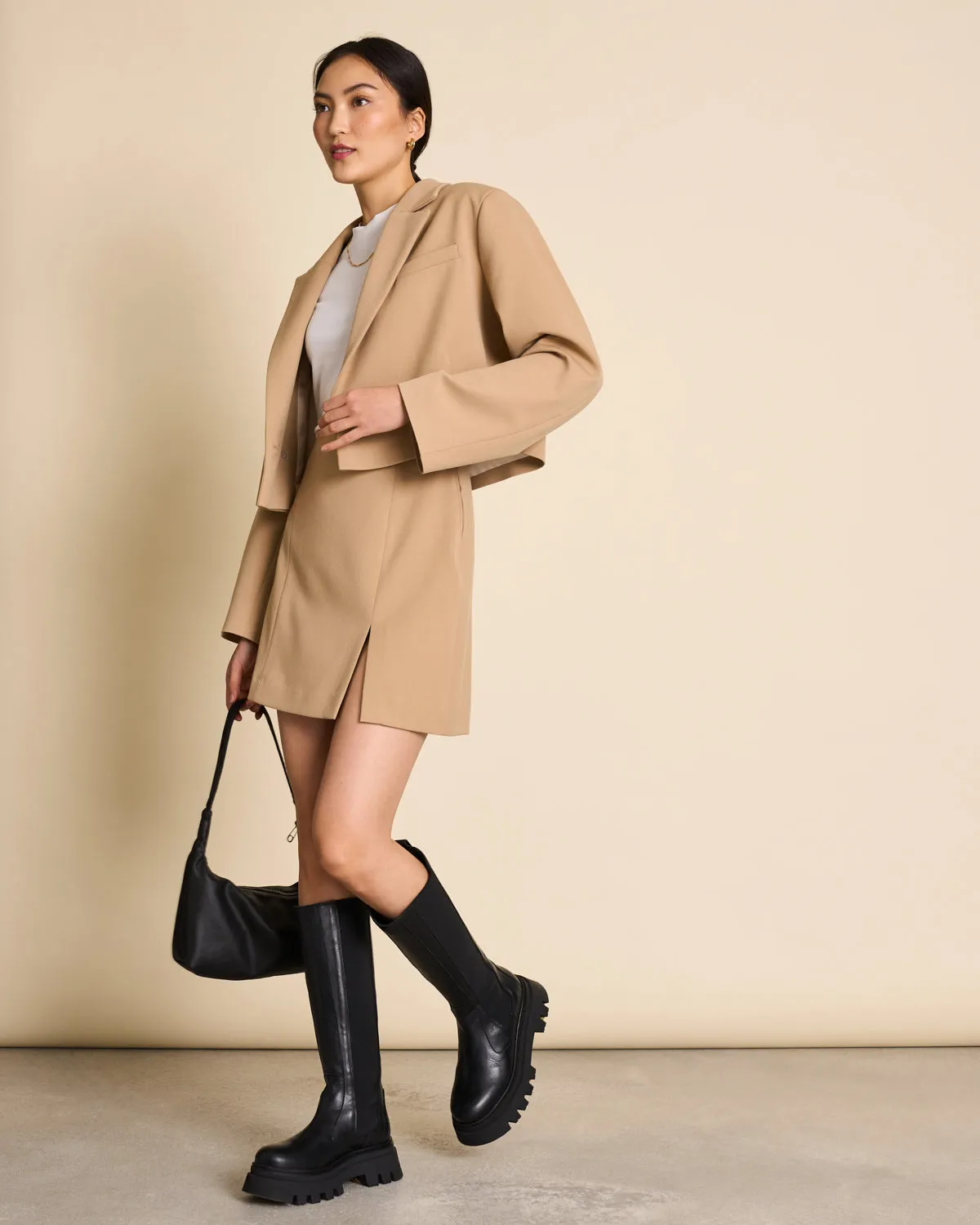 CROPPED BLAZER TULIA CAMEL