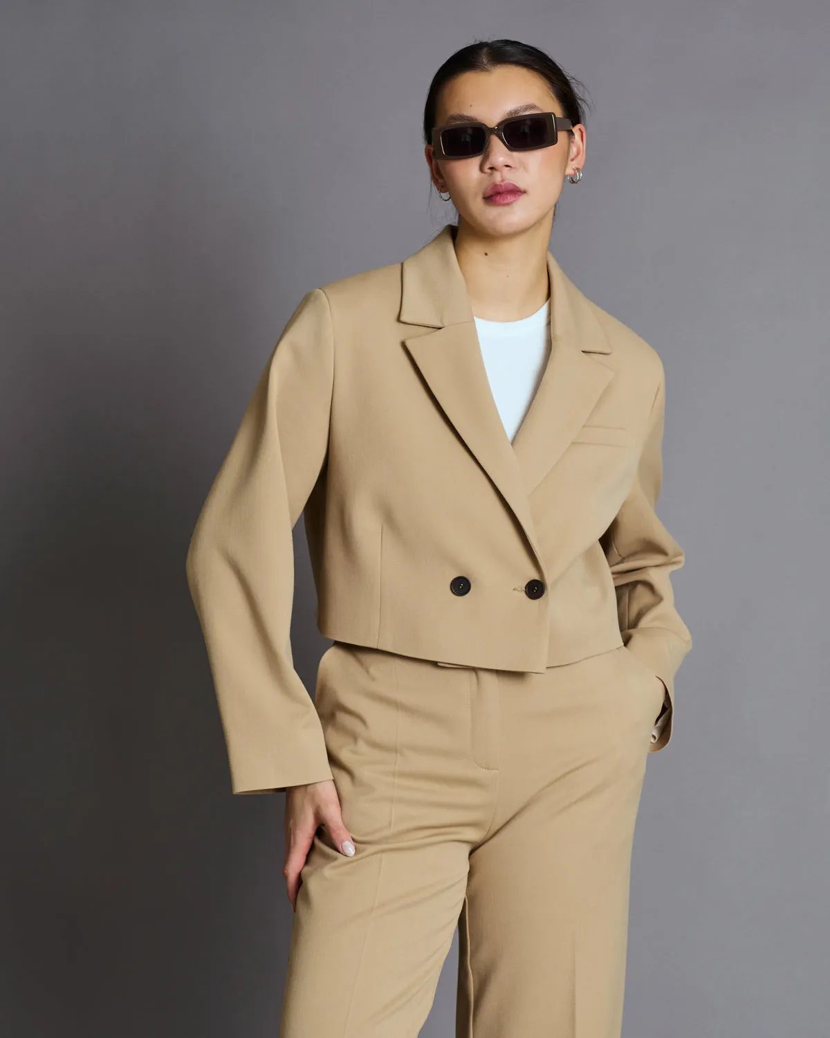 CROPPED BLAZER TULIA CAMEL