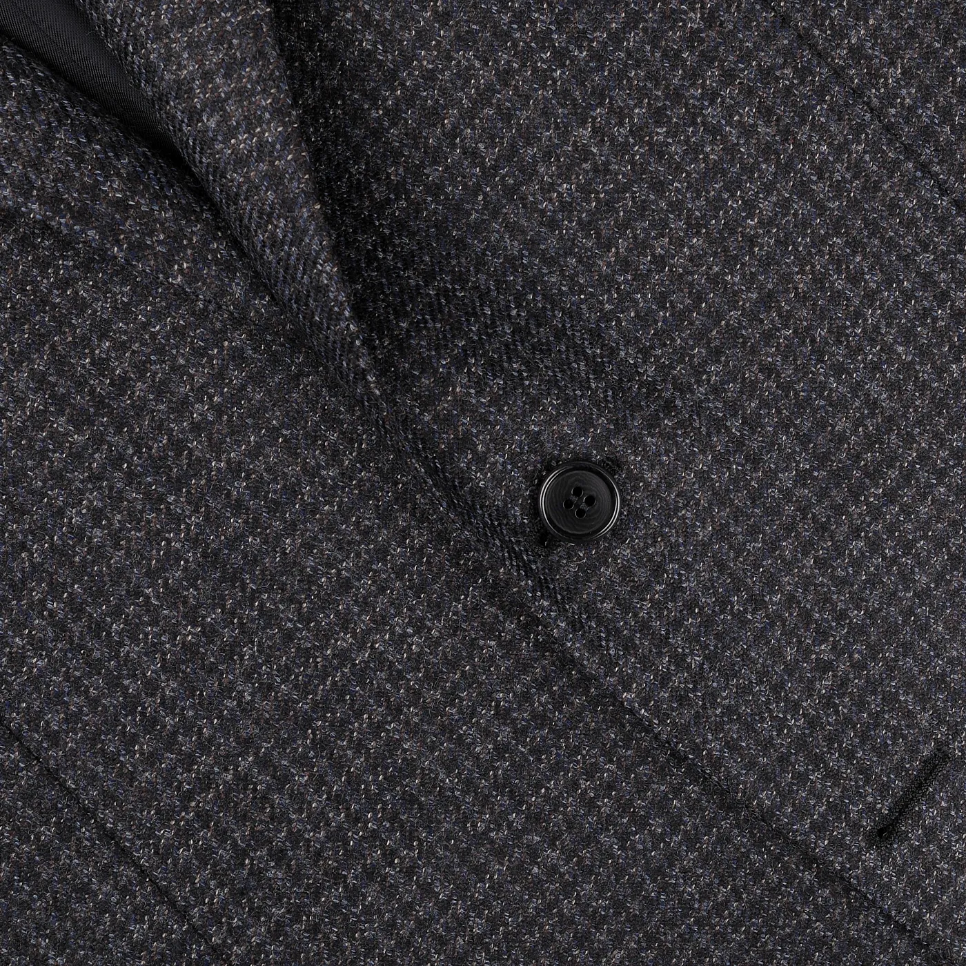 Dark Blue Checked Wool Drop 6 Blazer