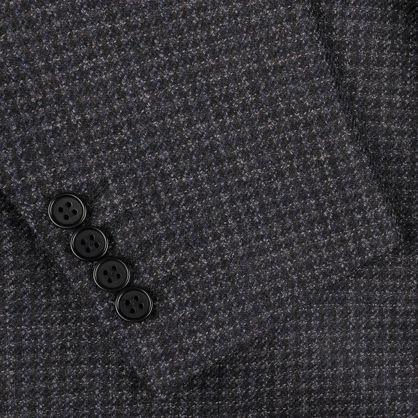 Dark Blue Checked Wool Drop 6 Blazer
