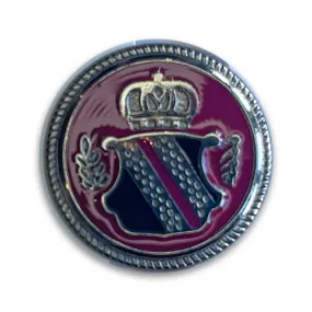 Deep Wine Coronet & Shield Enameled Blazer Button (Made in Spain)