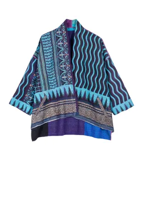 DESERT WAVES KANTHA MINI KIMONO JKT - dw2055-blu -