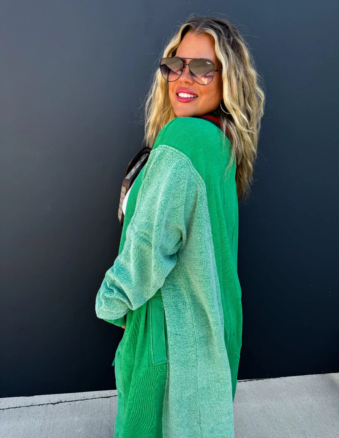Desi Sweatshirt Cardigan in green