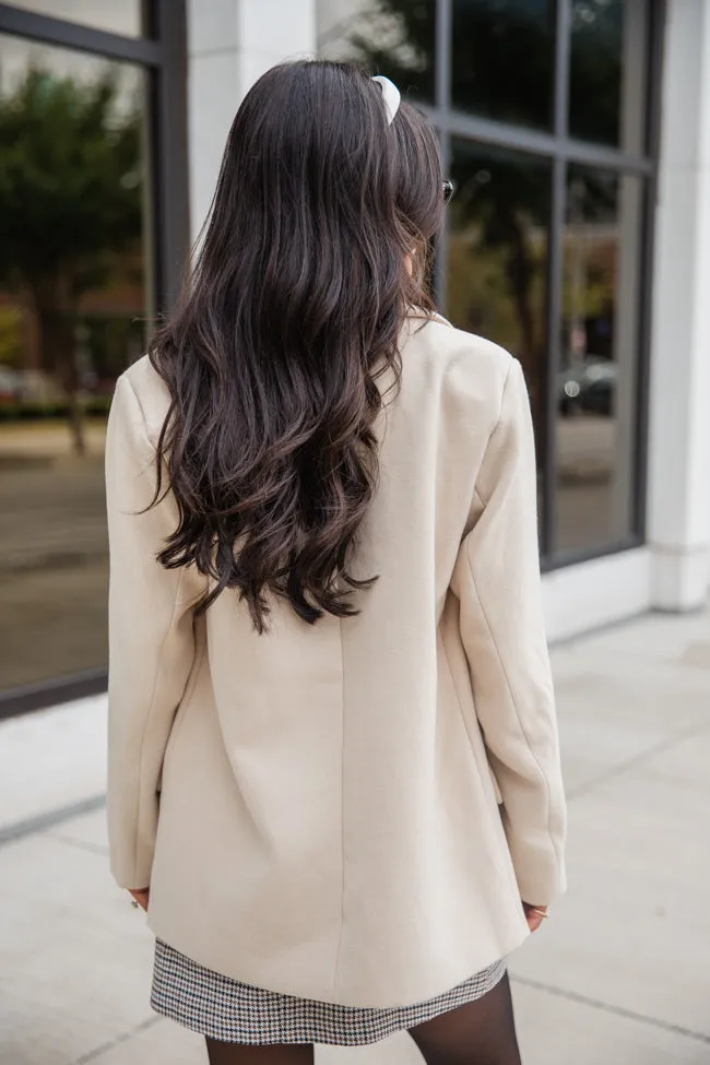 Do It Pronto Beige Wool Blend Blazer Jacket SALE