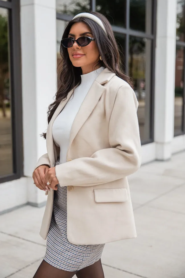 Do It Pronto Beige Wool Blend Blazer Jacket SALE