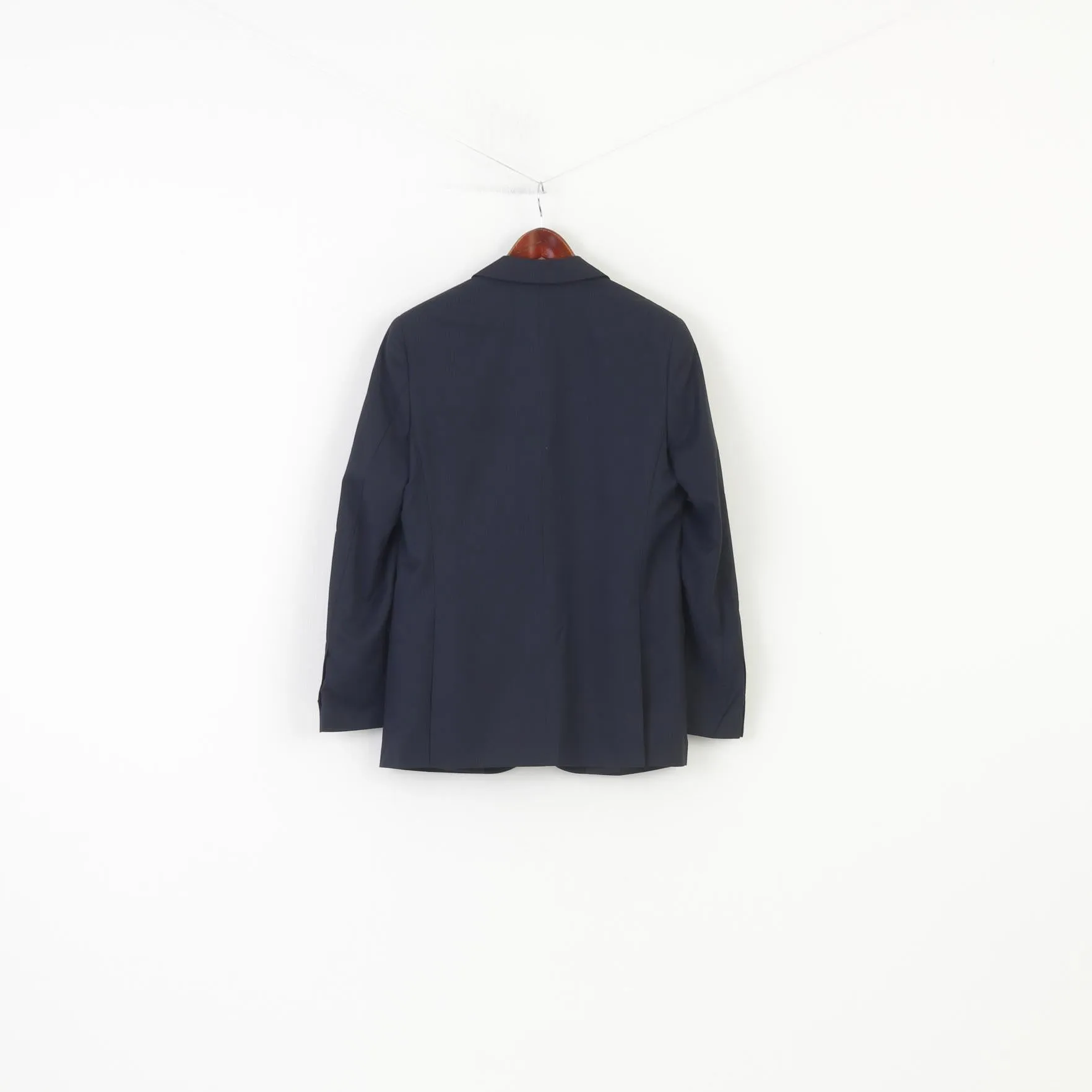 Doppelganger Roma Men 44 34 Blazer Navy Striped Single Breasted Collar Classic Jacket