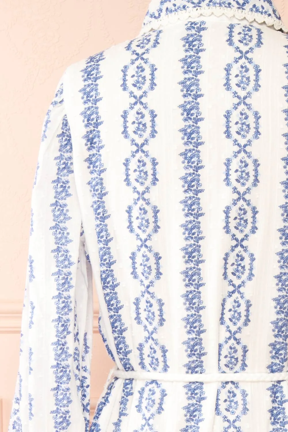 Eliris | Long Floral White Dress w/ Long Sleeves