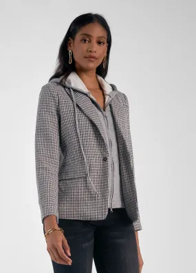 ELN Plaid Blazer w/Hoodie