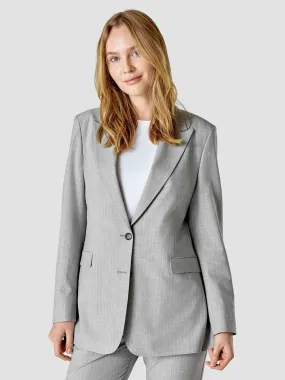 Essential Blazer Light Grey Pinstriped