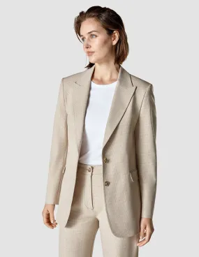 Essential Blazer Toffee Check
