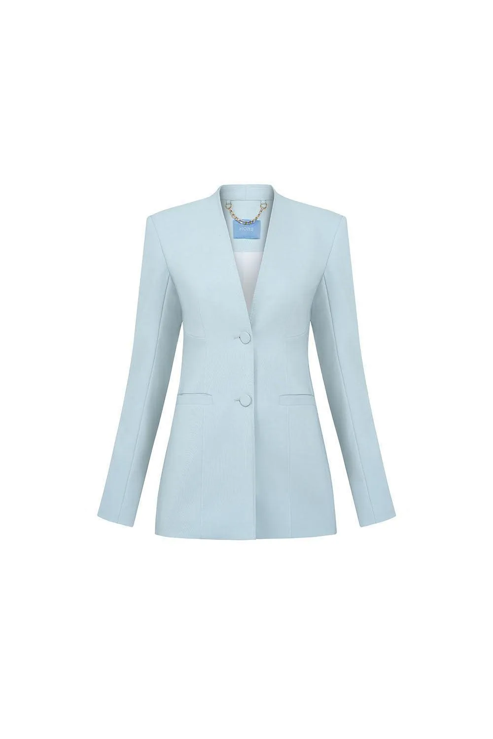 Esther A-line Lapelless Crepe Blazer