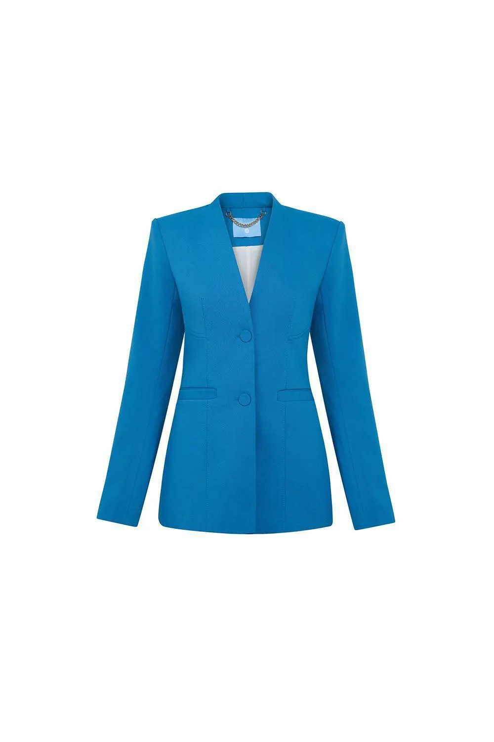 Esther A-line Lapelless Crepe Blazer
