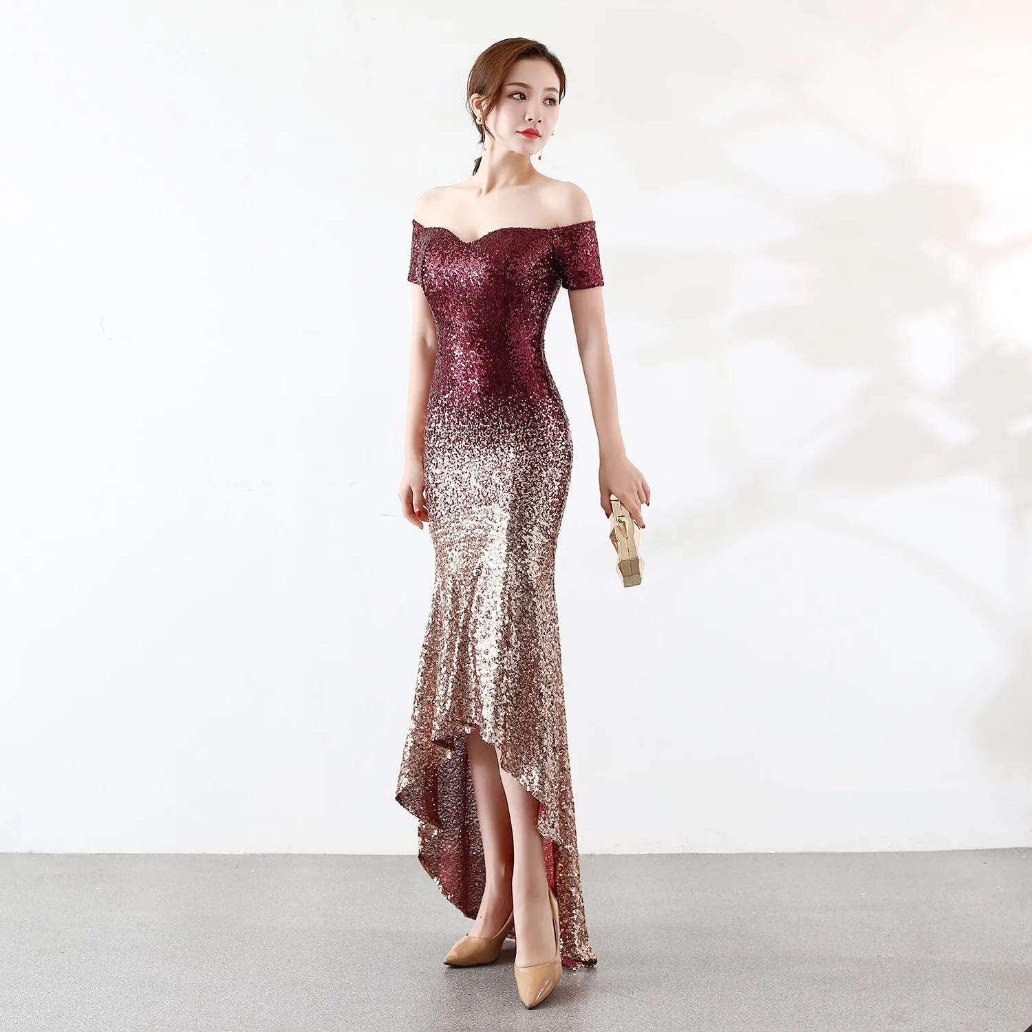Eurydice-16072-Gradient Beaded Formal Dress