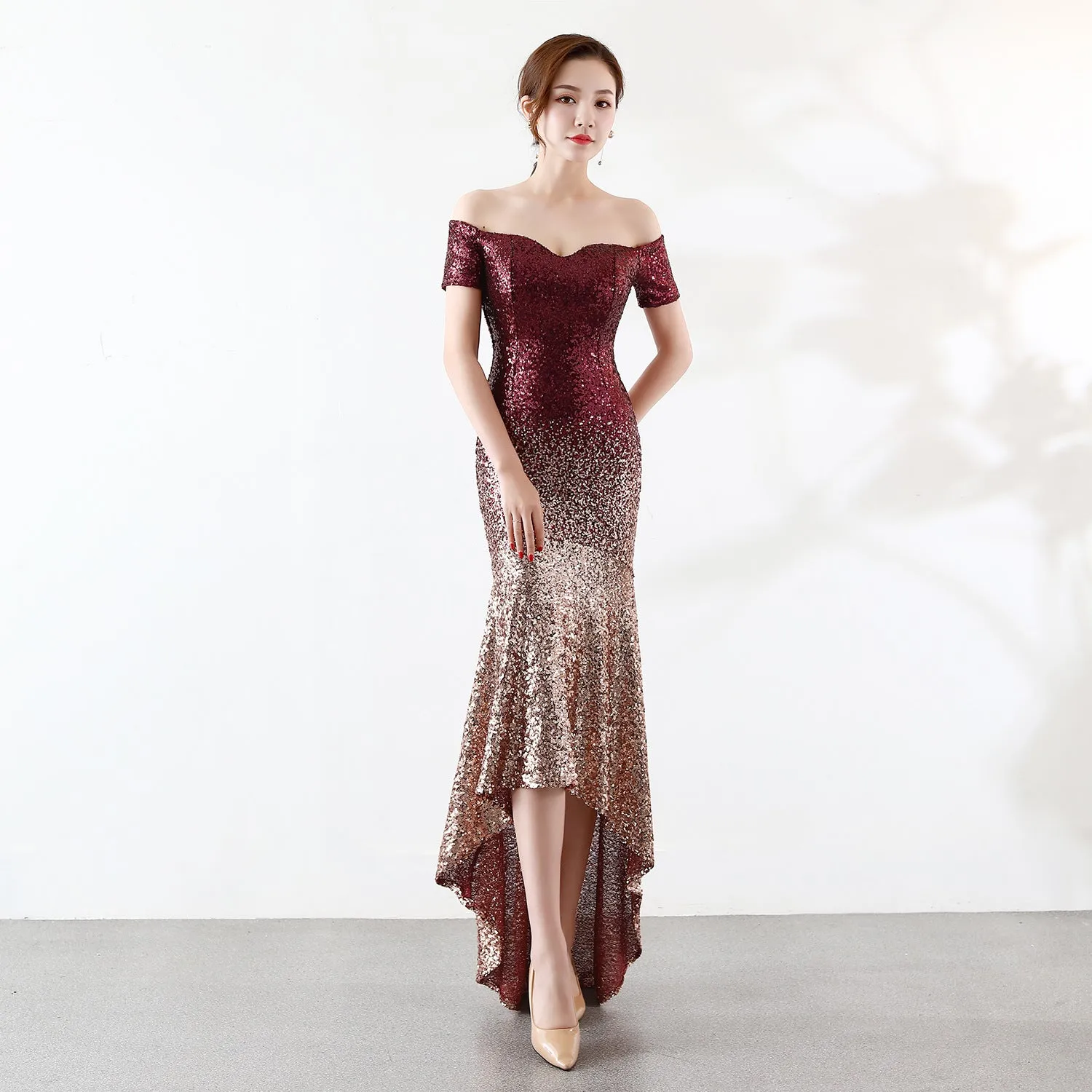 Eurydice-16072-Gradient Beaded Formal Dress