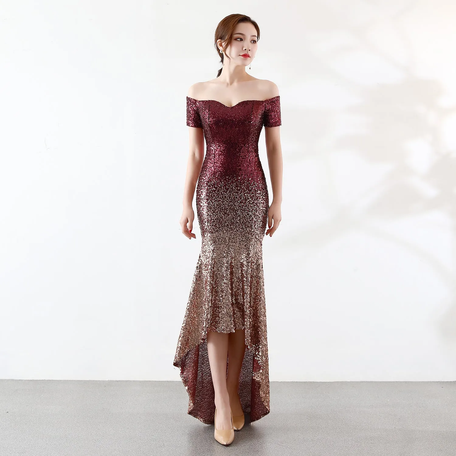 Eurydice-16072-Gradient Beaded Formal Dress