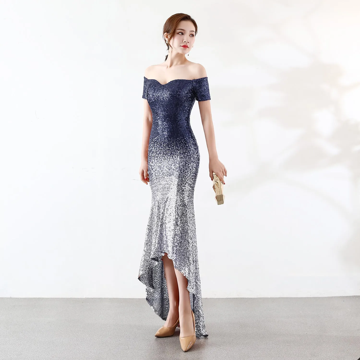 Eurydice-16072-Gradient Beaded Formal Dress