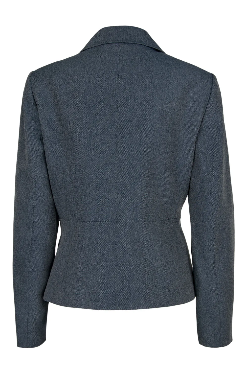 Evan Picone Notched Collar Button Long Sleeve Twill Blazer