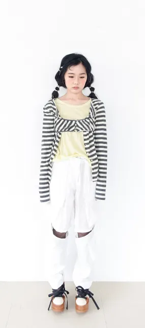 [FAERIE] SS 24 (fa.er.ie) stripe button cardigan (charcoal)