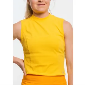 Foray Golf Mock Neck S/L Rib Top - Yellow