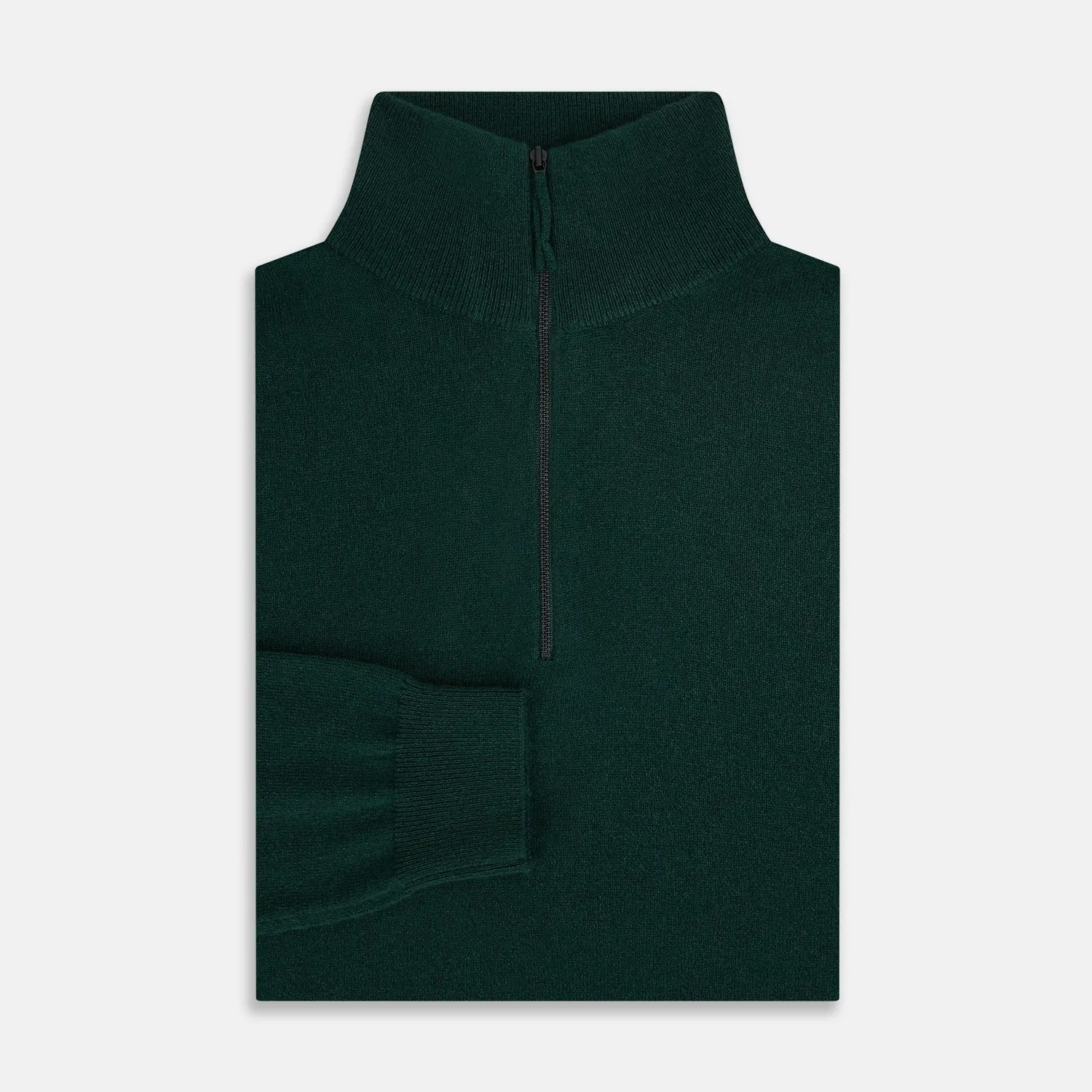 Forest Green Half-Zip Cashmere Jumper