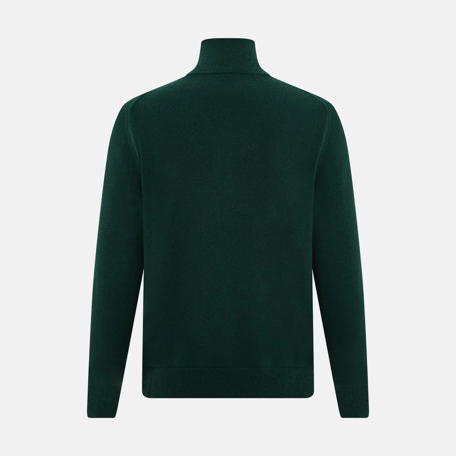 Forest Green Half-Zip Cashmere Jumper