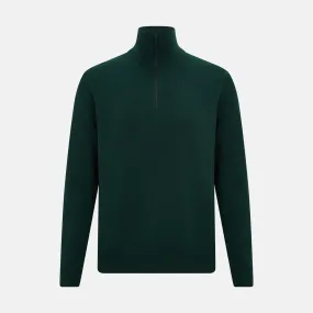 Forest Green Half-Zip Cashmere Jumper