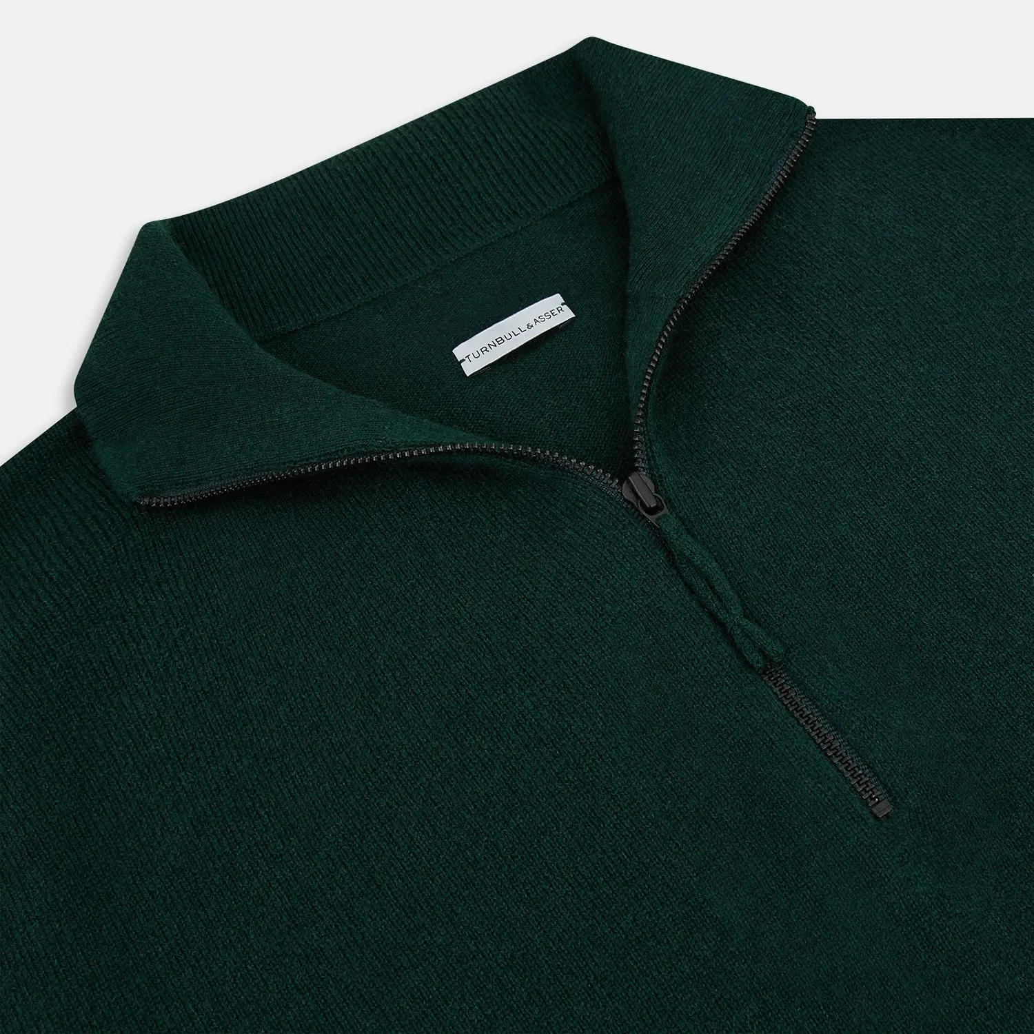 Forest Green Half-Zip Cashmere Jumper