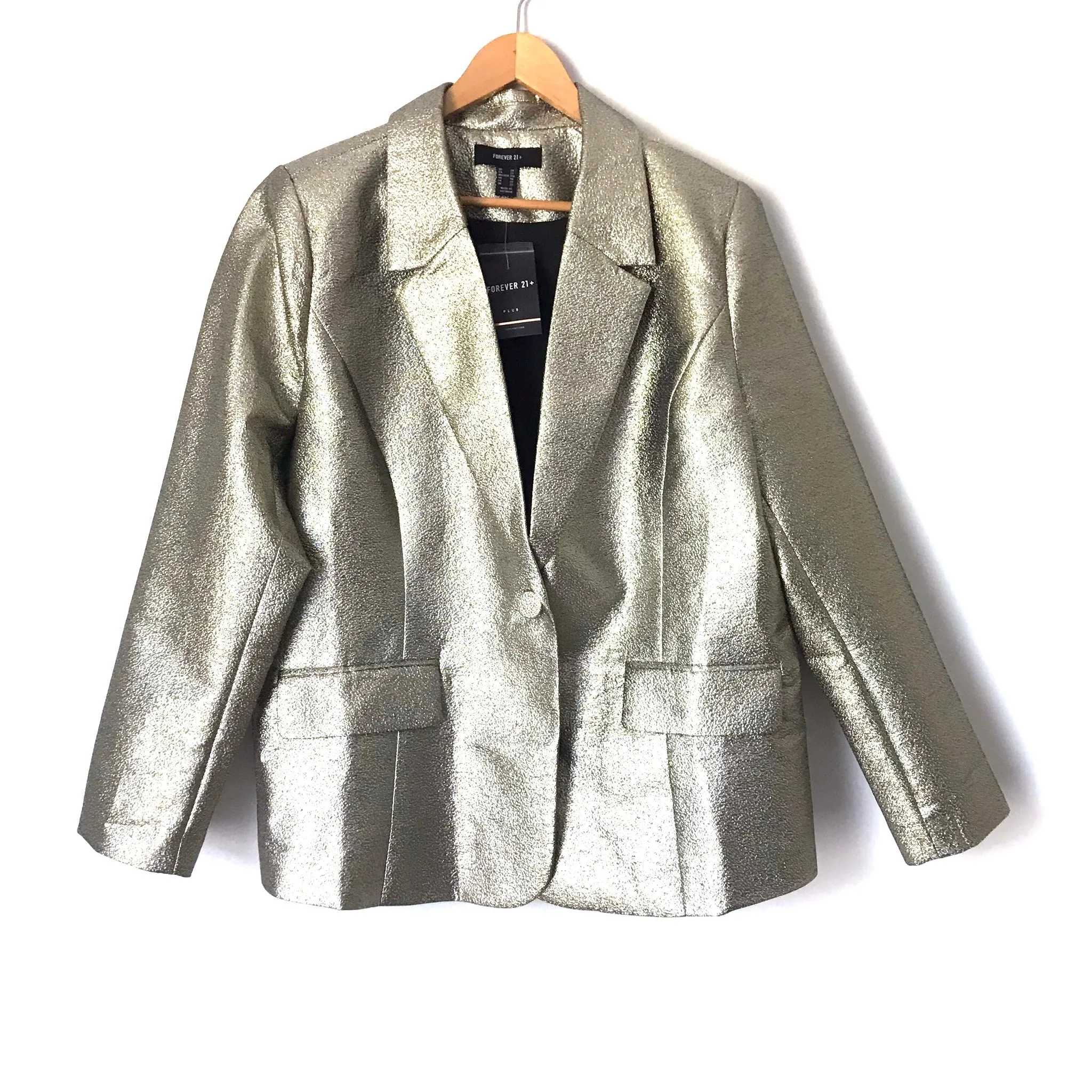 Forever 21 Gold Metallic Blazer NWT- Size 2X