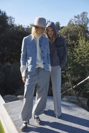 Francis pantalone cargo donna in panno di lana relaxed fit