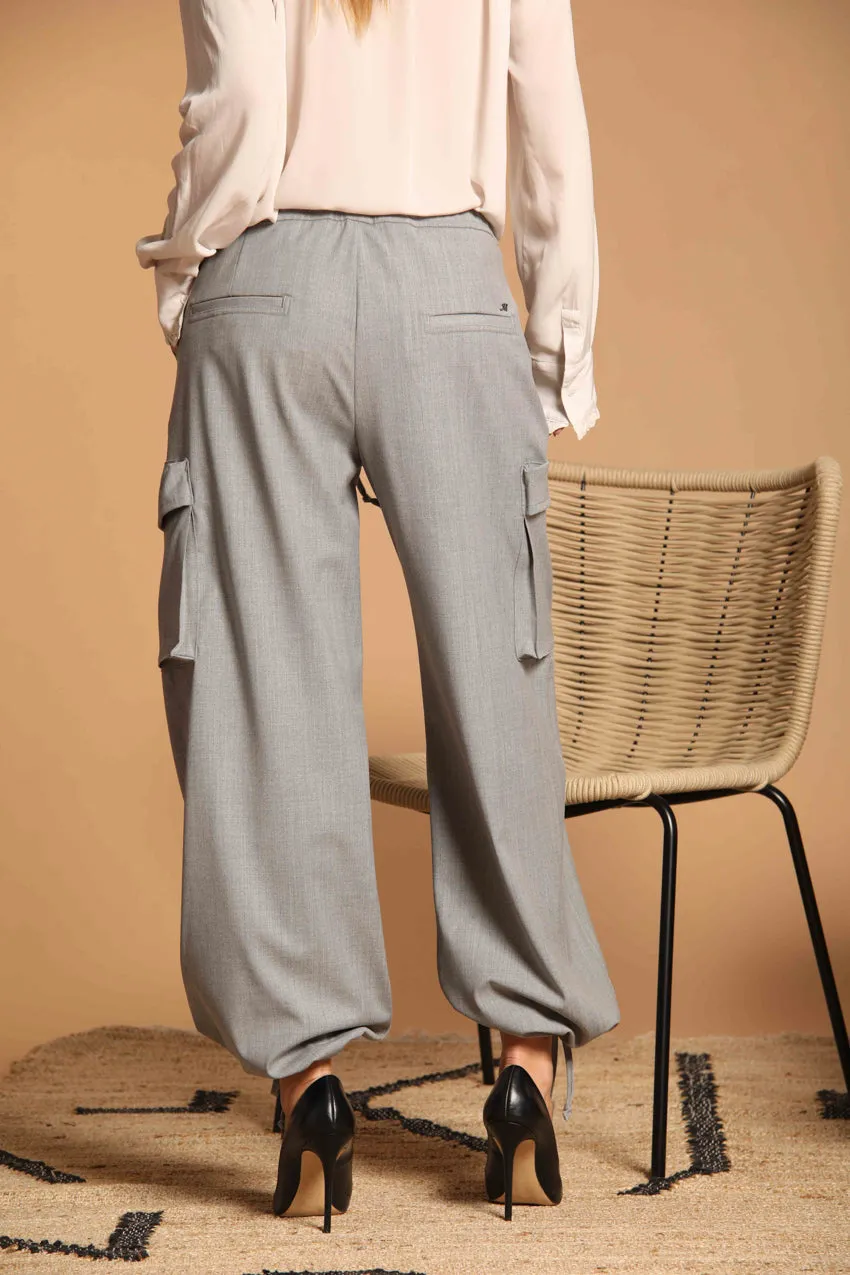 Francis pantalone cargo donna in panno di lana relaxed fit