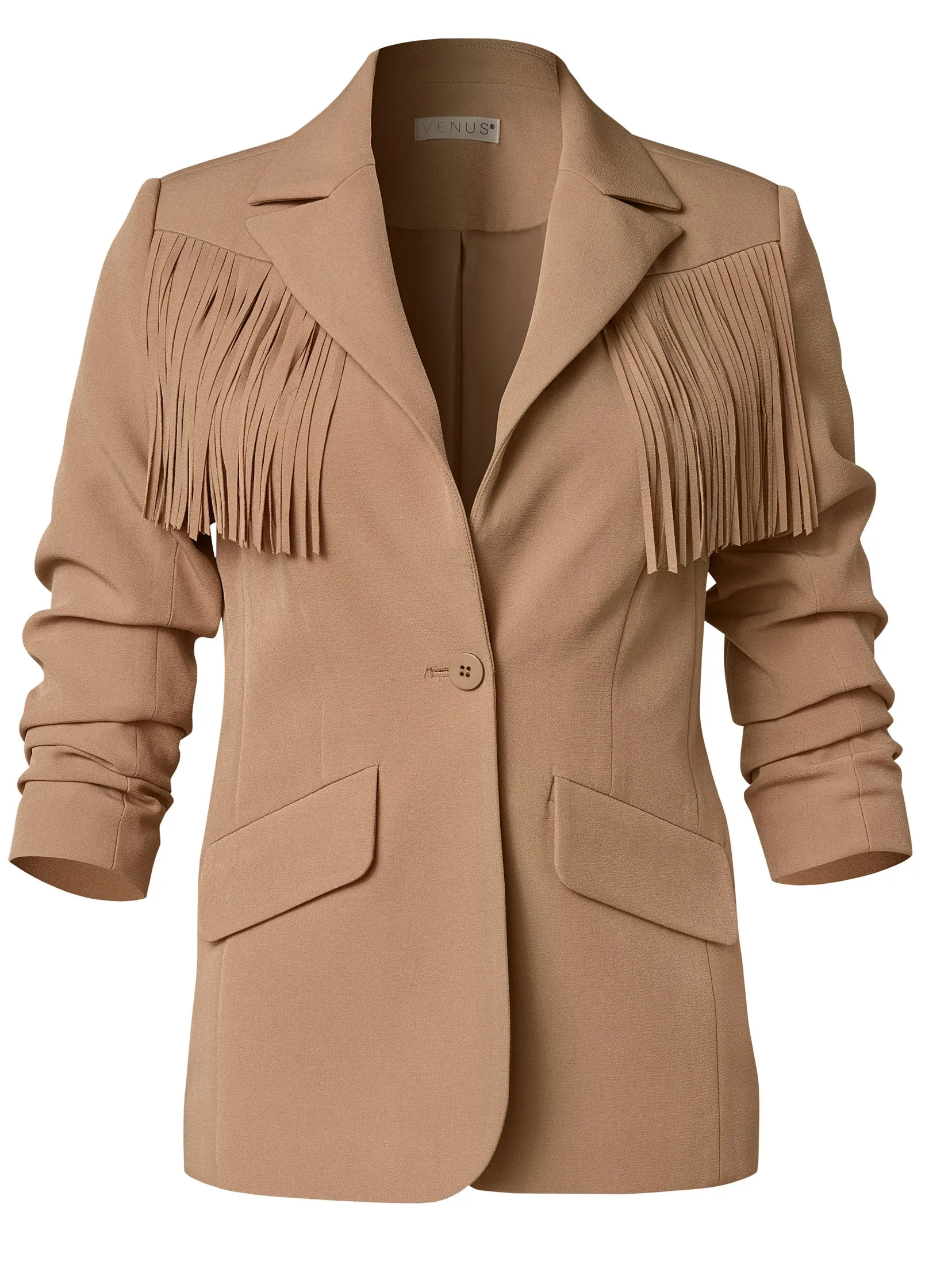 Fringe Suiting Blazer - Camel
