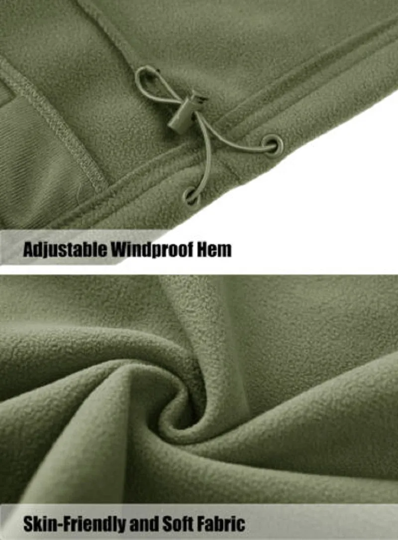 Full Zip Up Tactical Army Fleece Jacket Military Thermal Warm Outwear Windbreaker