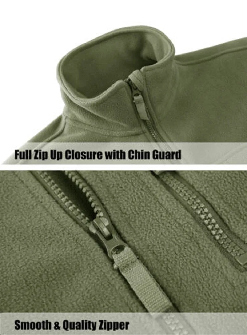 Full Zip Up Tactical Army Fleece Jacket Military Thermal Warm Outwear Windbreaker