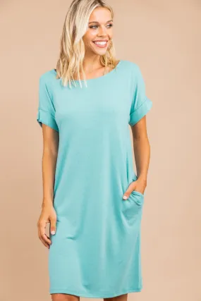 Get To Know Me Ash Mint Green T-shirt Dress