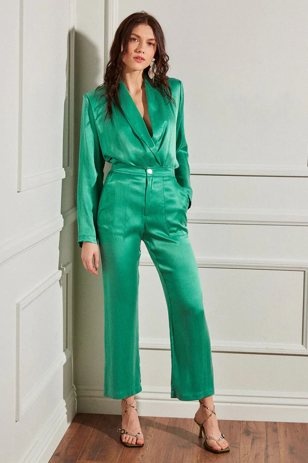 Green Silk Blazer