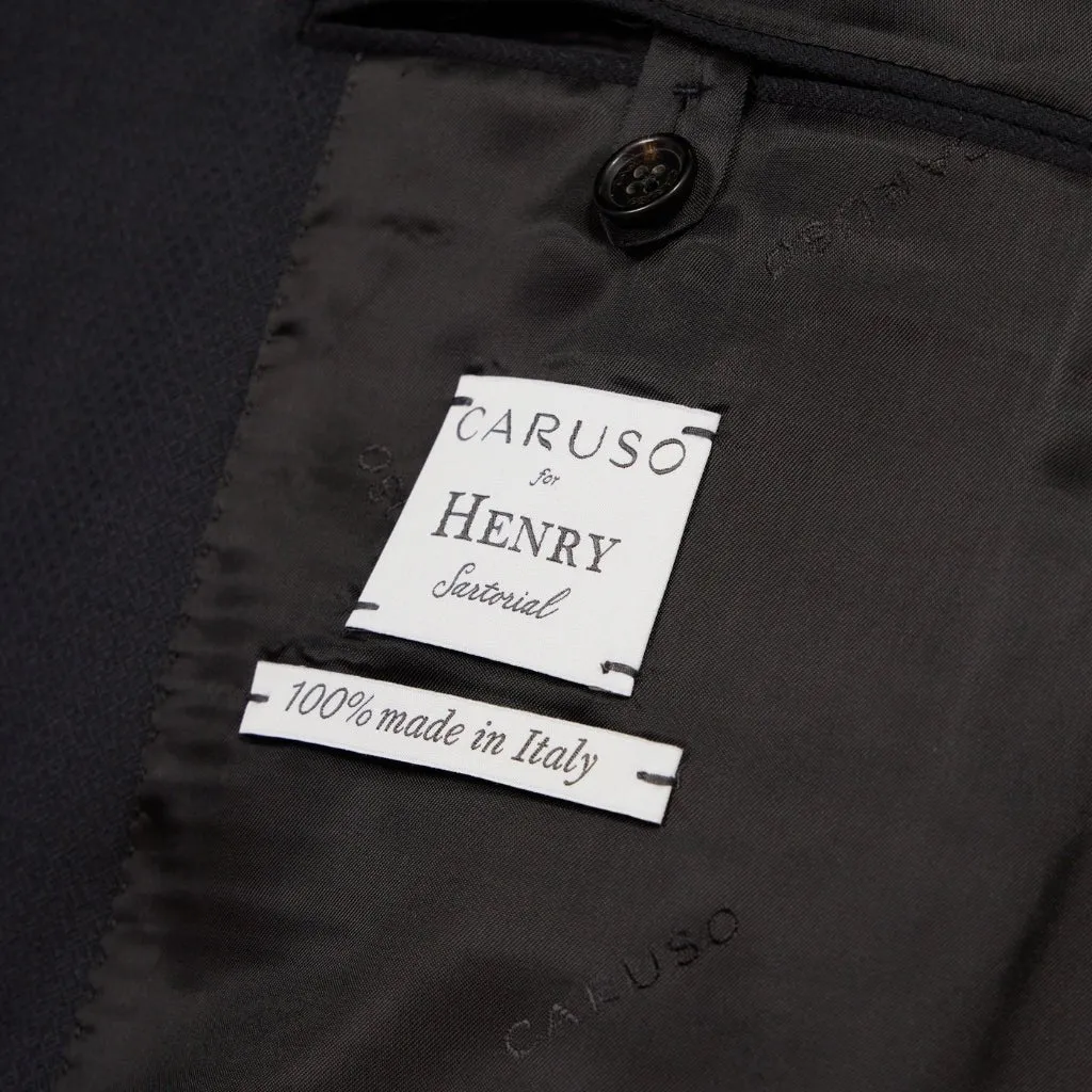 HENRY SARTORIAL X CARUSO Peak Lapel Blazer BLACK REG
