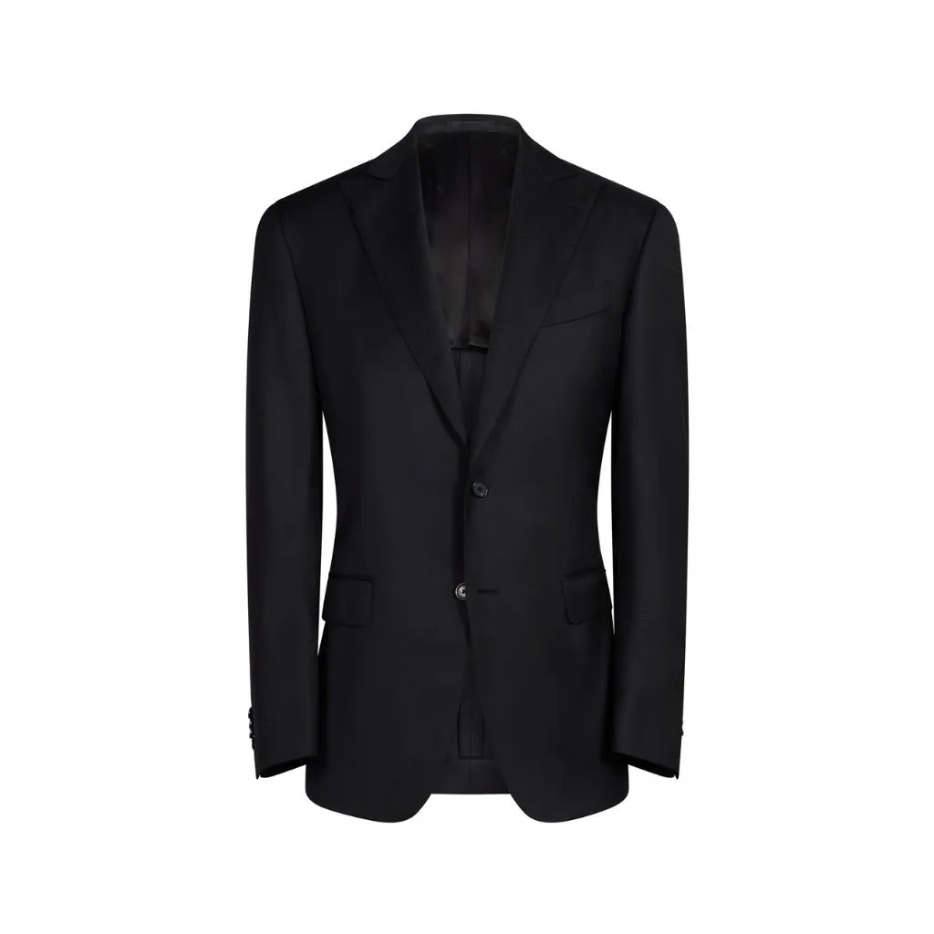HENRY SARTORIAL X CARUSO Peak Lapel Blazer BLACK REG