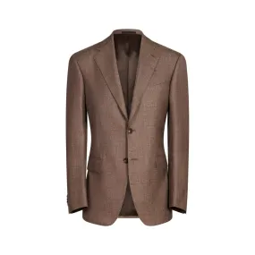 HENRY SARTORIAL X CARUSO Single Breasted 2 Button Blazer BROWN REG