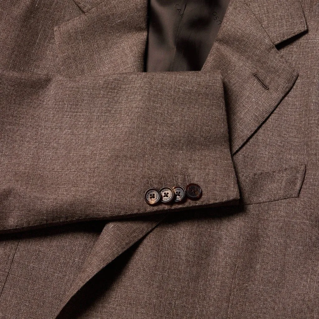 HENRY SARTORIAL X CARUSO Single Breasted 2 Button Blazer BROWN REG